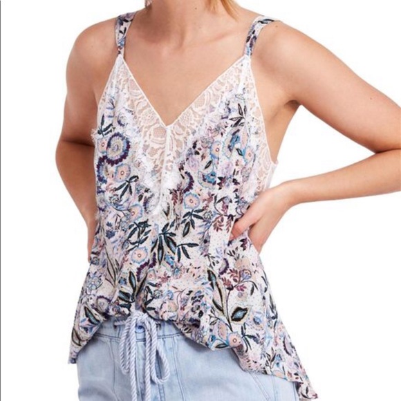 Free People Tops - NWT Free People Infinite Love Lace Cami Garden Floral Combo Size Large